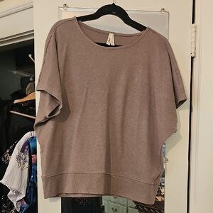 Pact Women's Airplane Dolman Top in Deep Heather Taupe XL